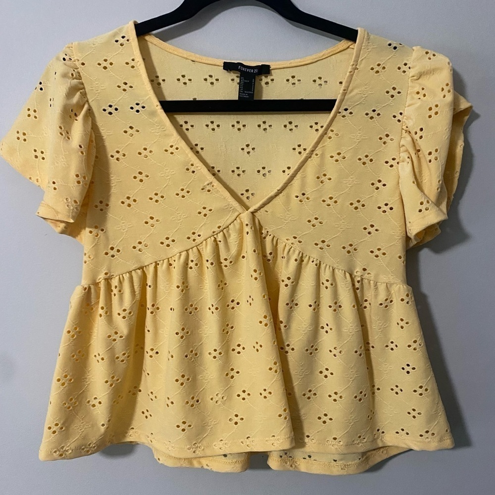 Forever 21 Yellow Floral Top